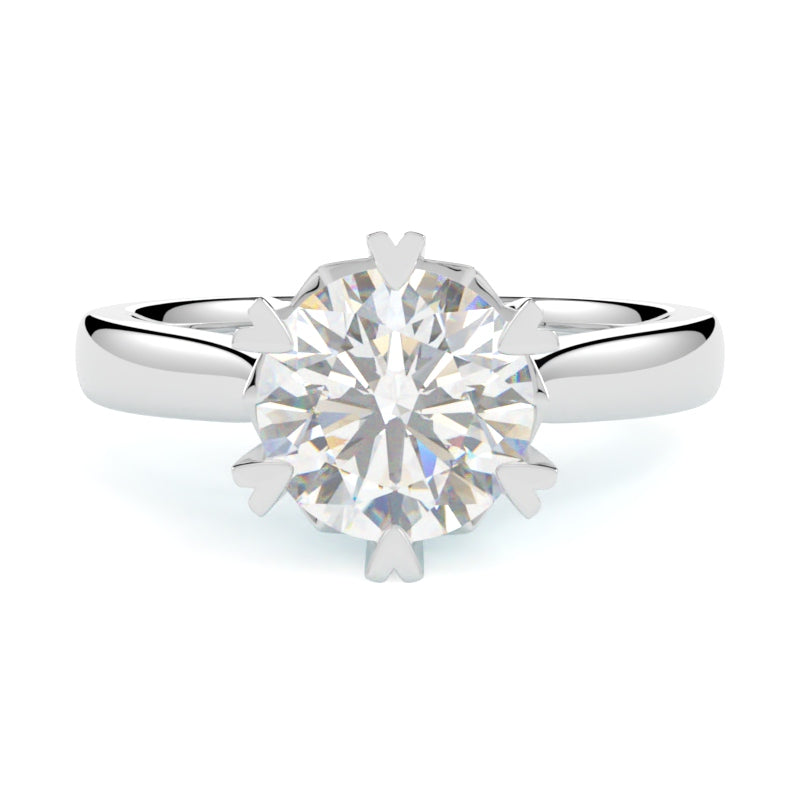 Pierścionek z diamentem Nora, białe złoto 585, diament 1 ct oprawiony w 6 łapek, GOLDPORT